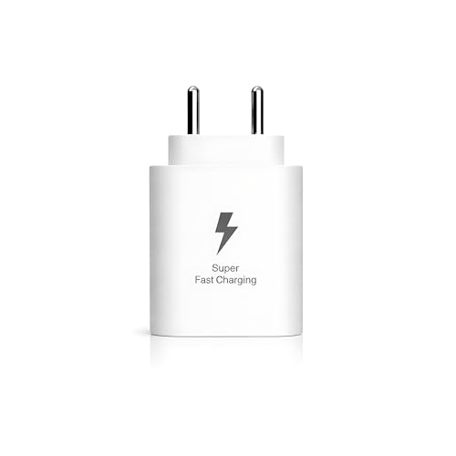 Image of MAK 25W Charger for Samsung Galaxy M14 5G Type C Charger Adapter Compatible with Galaxy M14 5G Charger, 25 Watt USB Type C to C Pd Charging Adapter C Type, White
