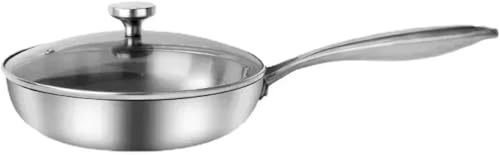 304uoated Frying Pan Stainless Steel Wok 3 Ply Steel Skillet Pans Cooking Pots Non-stick Frying Pans Kitchen Pan Set, Pan and Cover, 28cm304 Frying Pan