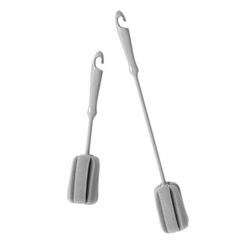 NOLITOY 2 Piezas Cepillo Limpiador de Botellas con Mango y Esponja Cepillo Multifunción para Tazas Ligero y Práctico de Unidades para Cocina y Viaje