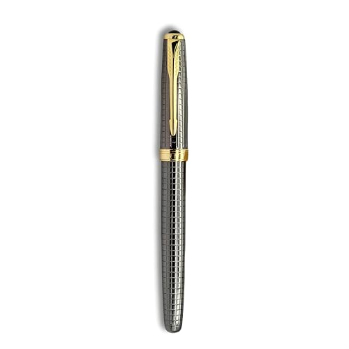 Image of Venti Fountain Pen - Metal Luxury Pen, Schmidt Nib (Medium), Best Pen Gift Set for Men & Women, Professional, Executive, Office, Nice Pens,Return Gift (F111-Grey)