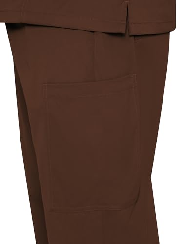 COZYFIT Scrub Pants for Men, Straight Leg Pants, Brown, M - image 4