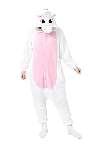 Ovender Disfraz Pijama Kigurumi para Carnaval Navidad Halloween Animale Cosplay Mono de una Pieza para Adultos Unisex Mujer y Hombre Ropa Espectáculo Invierno (L/XL, Unicornio 3)