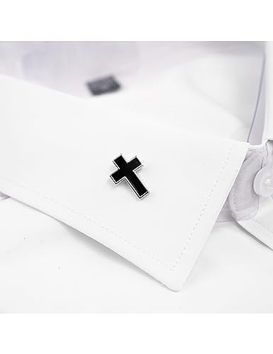 Image of Women's Cross Brooch Lapel Pin Faith Fashion Jewelry | Classic cross tie tack lapel pins. Decorative jewelry accessories for women's dresses, scarves, suits and church events
