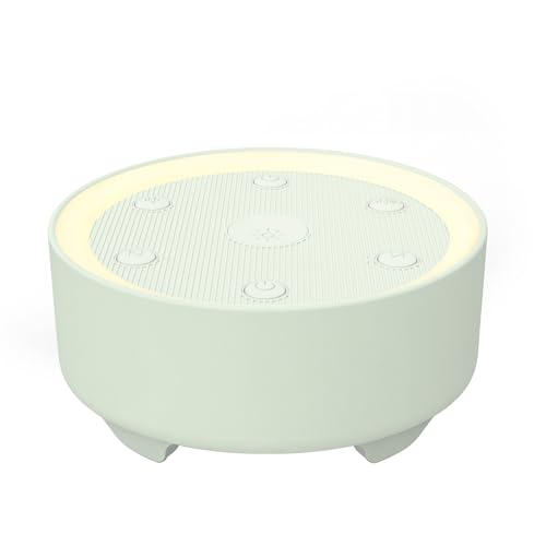 Image of Kipcush White Noise Machine for Sleeping, Baby & Adults, High-Fidelity Non-Looping Sounds, Sleep Sound Machine with Dimmable Night Light, USB Powered, Memory Function, Home, Nursery & Travel