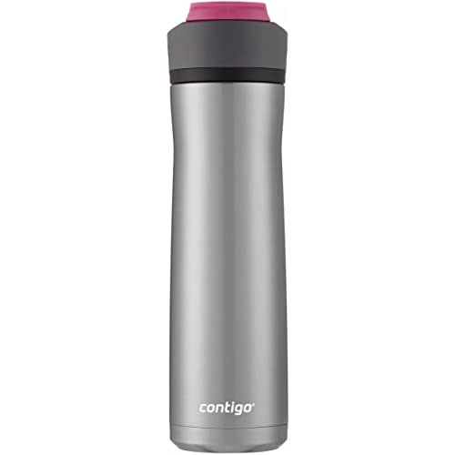 Image of Contigo Ashland Chill 2.0, 24oz., Stainless Steel Water Bottle with AUTOSPOUT Lid, Steel /Dragonfruit