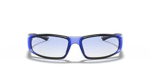 Ray-Ban Unisex Sunglasses Black On Blue Frame, Light Blue Lenses, 58MM2