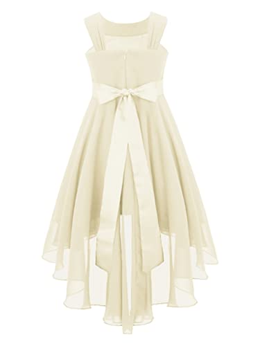 Sholeno Kids Girls Halter Neck Chiffon High Low Wedding Bridesmaid Flower Girls Dress Evening Prom Party Ball Gown2