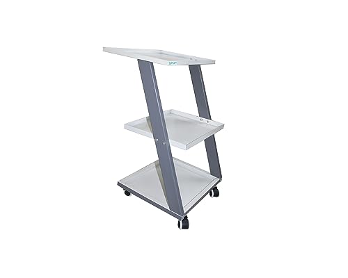 Image of Physio Therapy 3 Layer Shelfs Metal Body Unique Z Trolley with Wheels Moveable for Clinics, Hospitals, Spa, Salon, Office & Shop Etc. DSB-49