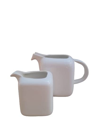 Image of White Porcelain 200 ml Gravy Pot Gravy Boat Milk Pot | Microwave and Dishwasher Safe | for Serving Tea, Milk, Green Tea, Gravy (Mirakii 243)