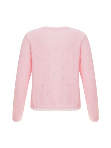 Kids Girls Cute Flower Long Sleeve Bolero Cardigan Button Closure Knitted Shrug Sweater Top Knitwear Outerwear2