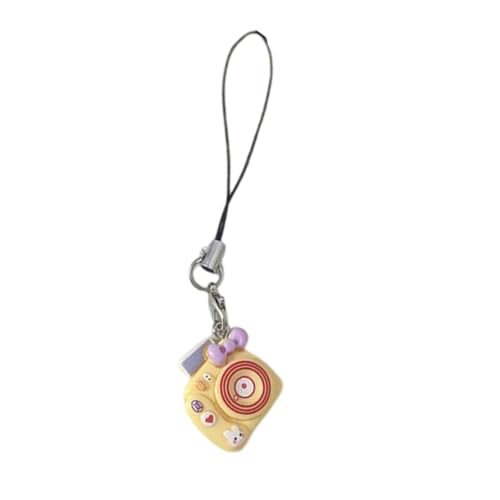 NUEAYMS Lindo llavero de resina para cámara, cadena ligera para teléfono, accesorio de cuerda para bolsa, Amarillo, 12.00 * 8.00 * 1.00