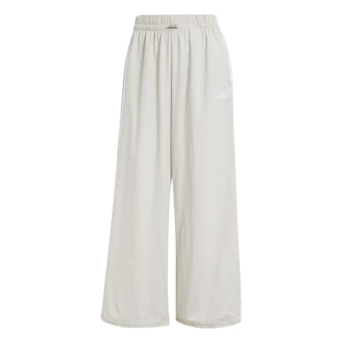 adidas Mujer Essentials 3-Stripes Lifestyle Woven Parachute Pants, Wonder Alumina/White, M