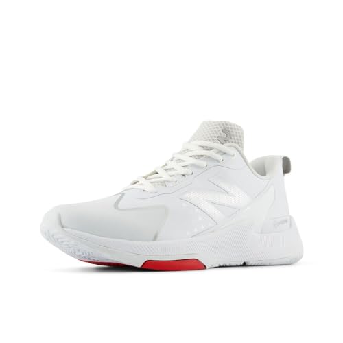 New Balance Women's FuelCell Romero Duo V2 Trainer Softball Shoe, White/Silver Metallic, 7.5 M