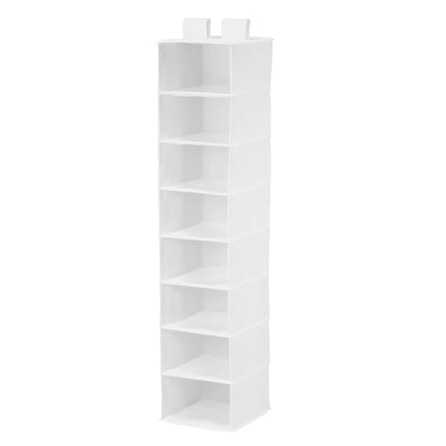 Honey-Can-Do Organizador de Armario Vertical Colgante con 8 Estantes, Acero Inoxidable, Blanco, 31.75x3.81x31.75 cm