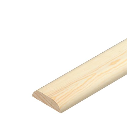 46mm Wide Flat Pine Trim Moulding Beading Wooden Timber Edging Board D Shape Moulds (1, 115cm)