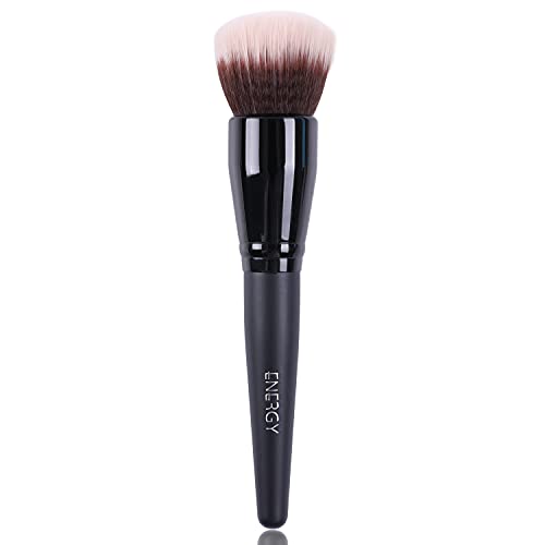 Blush Brush ENERGY Foundation Brush Smoothing Face Brush Powder Makeup Brush for Liquid Foundation,Blusher,Powder Blending Stippling Buffing Premium Vegan Synthetic Flawless Kabuki Makeup Brush