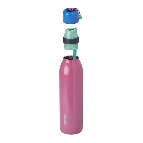 Image of Owala FreeSip Twist Insulated Stainless Steel Water Bottle with Straw for Sports and Travel, BPA-Free, 24-oz, Bubble Gum