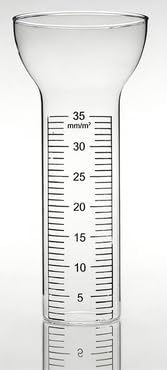 Replacement Glass Tube Rain Gauge, Wide-Mouthed, for Yard, Garden, and Outdoor Home Use, 2 Piece