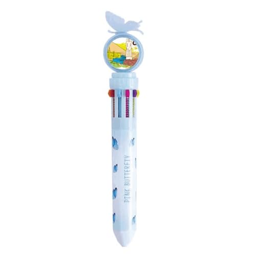 Stylo à bille rétractable multicolore au design rétro de ville