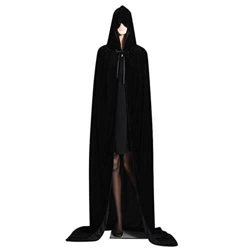 Hexen-Umhang Für Erwachsene – Sarah & Winifred Style, Samt-Robe Mit Kapuze Für Halloween & Cosplay