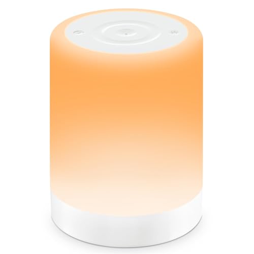 Auxmir Lampe de Chevet, Veilleuse LED avec 256 Couleur RVB, Lampe Ambiance sans Fil avec Minuteur, Veilleuse Allaitement Nuit Tactile, 3000mAh Rechargeable USB...