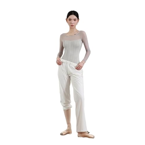 Vêtements d'entraînement de danse pantalon long blanc de ballet haut de gamme