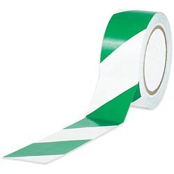 212 Main 2 in. x 36 yds. Green-White Striped Vinyl Safety Tape