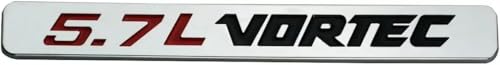 Image of 2pcs 5.7L Vortec Logo Hood Emblems Engine Badge 3D Decal Nameplate (Silver Red Black)