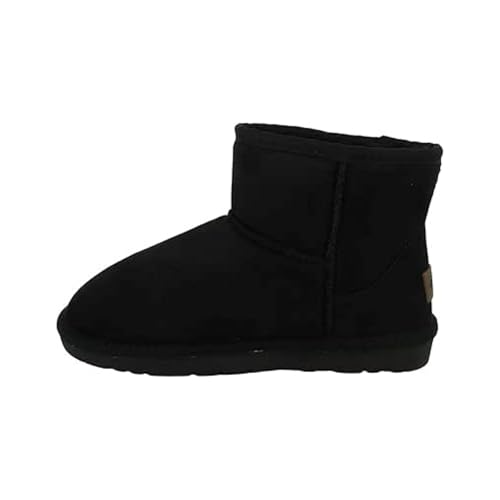 Bottines fille noir CROM PO1633 en taille 35 à 39 avec fourrure chaude