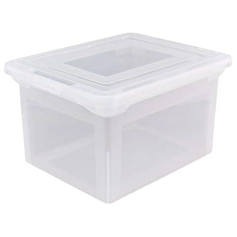 Office Depot® Brand Letter And Legal File Tote, 18"L x 14 1/4"W x 10 7/8"H, Clear Cover