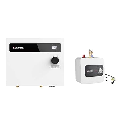 CAMPLUX 14kW Electric Tankless Water Heater and 1.3 galllons Mini Tank Water Heater