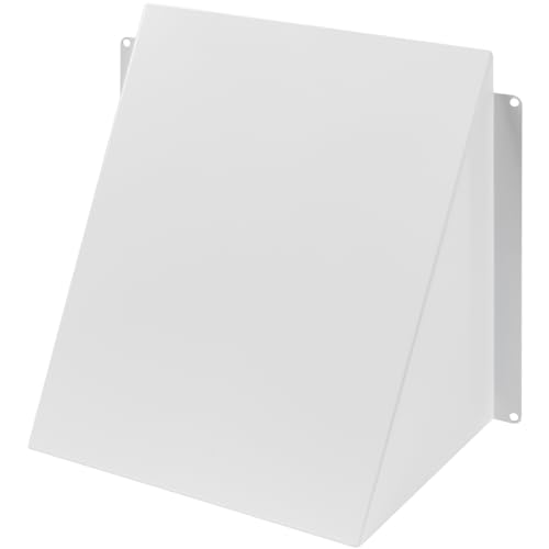 Repa Market 200 x 200mm White Galvanized Steel Vent Cover/Duct Exhaust/Inlet Rain Deflector/Weatherproof Guard for Open Ventilation Systems - Indoor/Outdoor Vent Hood/Air Vent Protection Roof