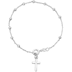 Pulseras De Plata Vieja Con Marquesitas TAIPAN Pulseras Mujer 925 Plata Original - Este Pulsera de Moda Viene con una Caja y Hecha en Italia/Utilizado Como Regalos Originales Para Mujer Madre Novia/Pulseras Plata Mujer Con Rosario Pequeño