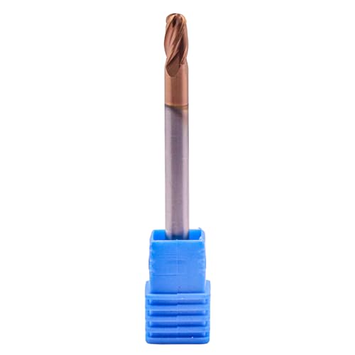 Image of 5Pcs 3 /16 inch 4 Flute Carbide Ball Nose End Mill, Double End, TiSiN Coated | Solid Carbide, 30 Helix, 3 /16 inch Cutting, 3 /16 inch Shank, 3 /8 inch LOC, 2-1 /2 inch OAL, for Milling Alloy Steel, Carbon Steel, Cast Iron