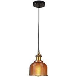 Lamparas Antiguas De Techo Cristales Lámpara colgante de vidrieras vintage, lámpara de cristal industrial retro, lámpara colgante de techo ajustable para sala de estar, comedor, cocina, bar, cafetería, loft, decoración antigua (color: