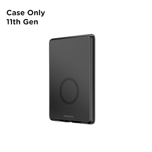 Image of PopSockets Kindle Paperwhite 2021 Case (11th Gen, 6.8 inch) & Signature Edition - Slim Protective Cover with Built-in MagSafe-Compatible Ring for MagSafe PopGrip, E-Reader Accessory - Black Translucent