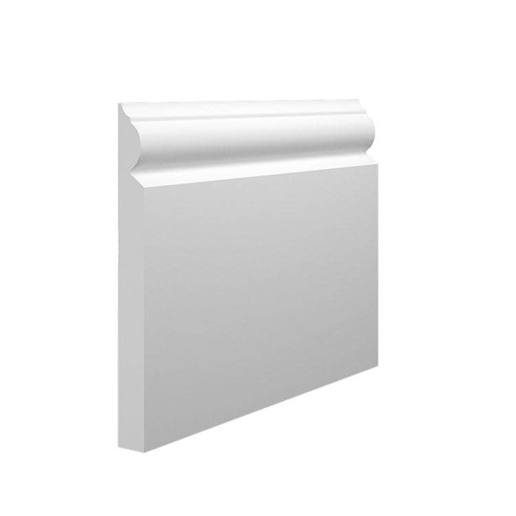324 MDF Skirting Board - White Primed (Pack of 4) (220mm x 15mm x 4200mm)