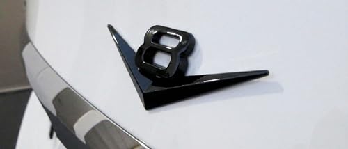 Image of iJDMTOY Vintage Style 3D Matte Black Alloy Metal V8 Emblem Compatible with Grille Hood Trunk Fender Side Door, etc