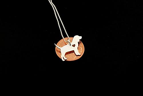 Beagle Necklace Sterling Silver Dog Breeds Pendant W/Heart - Love Pet Jewelry Italian Chain Women Best Cute Gift, Memorial Gift #TOP3