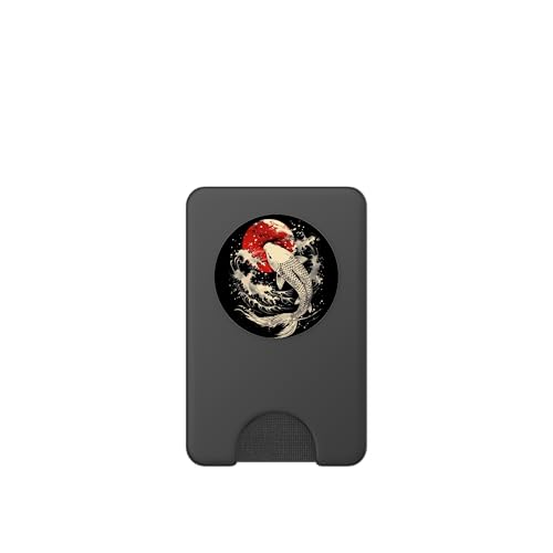 Tatouage Japonais Vintage en Bois Koi Poisson PopSockets PopWallet pour MagSafe – vue 2