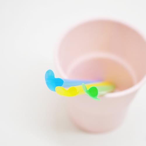 200 pitillos multicolor para bebidas con cuchara 20 cm miniatura 6