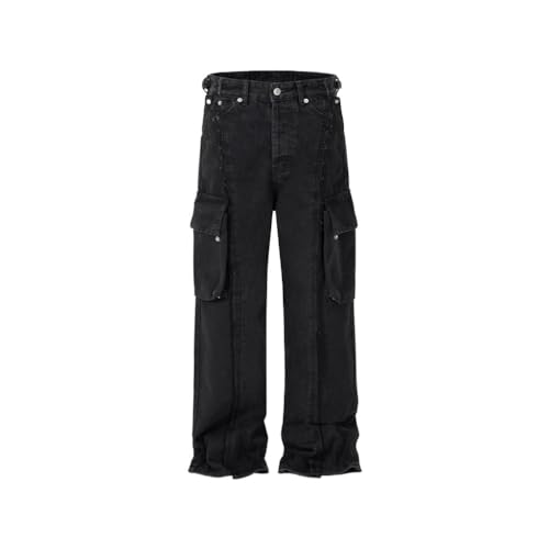 High Street Pants Men s and Women s Same Tassel Multi Pocket Jeans