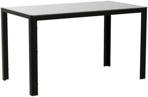 IDS Home Rectangular with Metal Legs for 4/6 Persons Transparent Glass Top Kitchen Dining Table, 51.2", Black 5 21Jj7KeQovL. AC