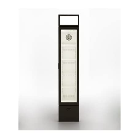 ICESHOP ARV 165 Frigo vitrine à boissons armoire réfrigérée,1 porte vitrée, frigo professionnel 160L - 360x400x1867mm, Blanc