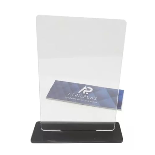 Kit 10 Placas Troféu Ps Cristal 2mm 10x15cm C/base Preta