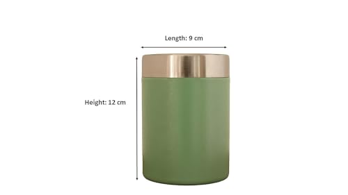 Image of Tea and Sugar Container Set of 2 - Steel Storage Jars (Coffee Sugar, Green)