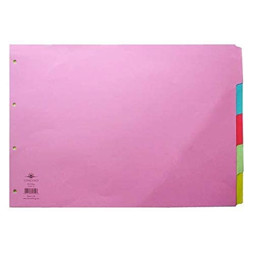 Concord Divider 5-Part A3 (Pack of 2) Landscape Pastel Colours 70399/J3 + FINCHLEY Pen Free