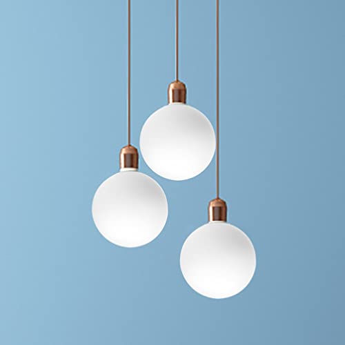 Image of HEMOTON White Glass Globe Lamp Shade 120mm Opal White Frosted Glass Globe Lamp Shades Replacement Lampshade Light Shade Cover Chandelier Lampshade for Living Room Bedroom