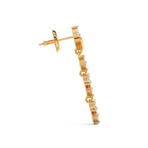 CANDERE - A KALYAN JEWELLERS COMPANY 14K/18K BIS Hallmark Yellow Gold and Certified SIIJ Diamond Dangle Earring for Women with Screw Back Closure - Image 3
