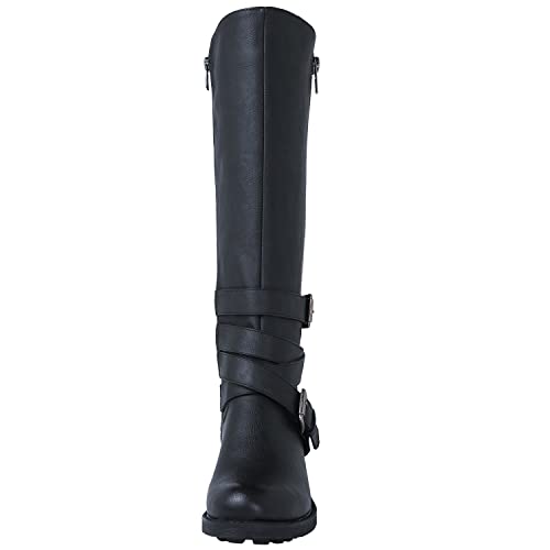GLOBALWIN Women's Black Knee High Boots Comfortable Fashion Riding Boots For Women Low Heel Size 9.5M - image 4